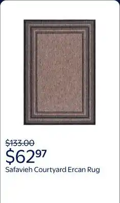 Walmart Safavieh Courtyard Ercan Bordered Indoor/Outdoor Area Rug, Natural/Black, 5'3 x 7'7 offer