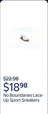Walmart No Boundaries Women's Lace Up Sport Sneakers, Wide Width Available offer