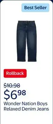 Walmart Wonder Nation Boys Relaxed Denim Jeans, Sizes 4-18, Slim & Husky offer