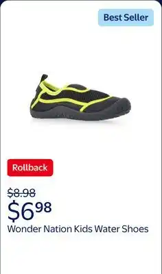 Walmart Wonder Nation Toddler Little and Big Boys or Girls Water Shoes offer
