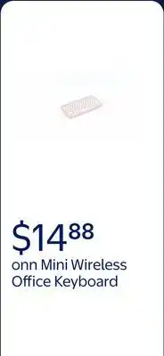 Walmart onn Mini Wireless Office Keyboard with USB Receiver, Pearl Blush Pink offer