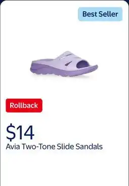 Walmart Avia Women's Two Tone Slide Sandals offer