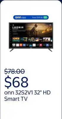 Walmart onn 32 Class 720P HD Powered by VIZIO Smart Television, 32S2V1 offer