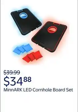 Walmart LED Cornhole Board Set - Light Up Bean Bag Toss with 6 Bags, by MinnARK offer