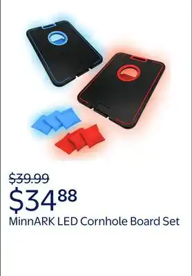 Walmart LED Cornhole Board Set - Light Up Bean Bag Toss with 6 Bags, by MinnARK offer