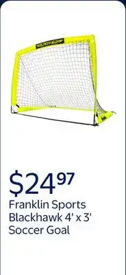 Walmart Franklin Sports Blackhawk Soccer Goal - Pop up - Indoor + Outdoor - Adult + Kids - 4' x 3' - Yellow offer