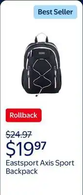 Walmart Eastsport Unisex Axis Sport 18.5 Bungee Backpack, Nine Iron offer