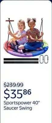 Walmart Sportspower 40 Super Fun Super Saucer Swing, Great for Kids 3-8 offer