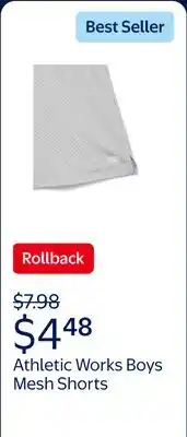 Walmart Athletic Works Boys Mesh Shorts, Sizes 4-18 & Husky offer