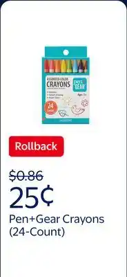 Walmart Pen+Gear 24 Count Assorted Color Crayons Set offer