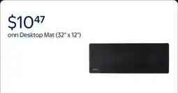 Walmart onn Desktop Mat, Rectangle, Polyester Surface with Nonslip Natural Rubber Backing, Black, 32 x12 offer