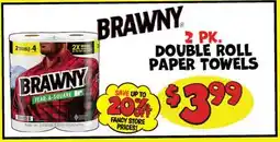 Ollie's BRAWNY 2 PK. DOUBLE ROLL PAPER TOWELS offer