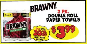 Ollie's BRAWNY 2 PK. DOUBLE ROLL PAPER TOWELS offer