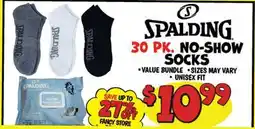 Ollie's SPALDING 30 PK. NO-SHOW SOCKS offer