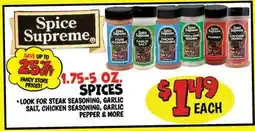 Ollie's Spice Supreme 1.75-5 OZ. SPICES offer