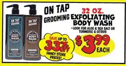 Ollie's ON TAP GROOMING 32 OZ. EXFOLIATING BODY WASH offer