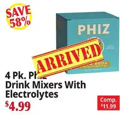 Ocean State Job Lot 4 Pk. Phiz Drink Mixers With Electrolytes offer