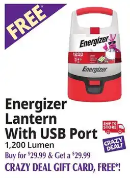 Ocean State Job Lot Energizer Lantern With USB Port offer
