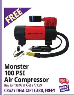 Ocean State Job Lot Monster 100 PSI Air Compressor offer
