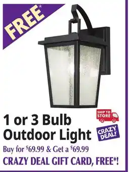 Ocean State Job Lot 1 or 3 Bulb Outdoor Light offer
