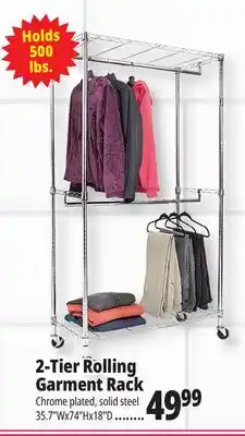 Ocean State Job Lot 2-Tier Rolling Garment Rack offer