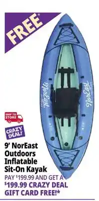 Ocean State Job Lot 9' NorEast Outdoors in Inflatable Sit-On Kayak offer