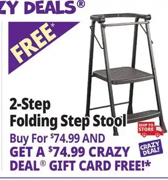 Ocean State Job Lot Cosco 2-Step Folding Step Stool Black offer