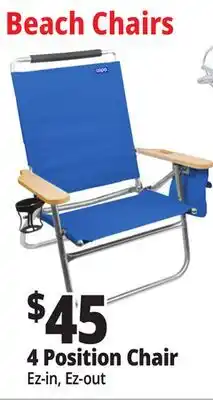 Ocean State Job Lot 4-Position Copa High Back Beach Chair offer