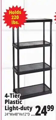 Ocean State Job Lot Maxit 4-Tier Plastic Shelving Unit 48 offer