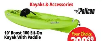 Ocean State Job Lot 10' Boost 100 Sit-On Kayak With Paddle offer