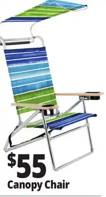 Ocean State Job Lot 4 Position High-Back Beach Chair with Canopy offer