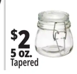 Ocean State Job Lot Spice Jar Glass 5oz Tapered with Flip Top Lid offer