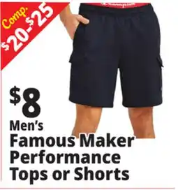 Ocean State Job Lot Men's Famous Maker Performance Tops or Shorts offer