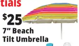 Ocean State Job Lot 7 Beach Tilt Umbrella offer