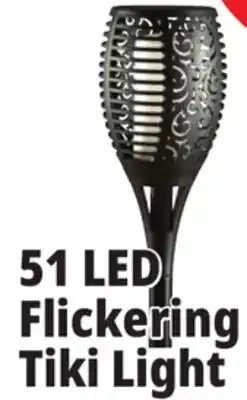 Ocean State Job Lot Outdoor Living Accents Solar 51 LED Tiki Light with Flickering Flame offer