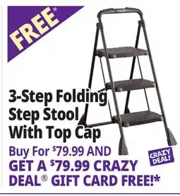 Ocean State Job Lot Cosco 3-Step Folding Step Stool with Top Cap Black offer