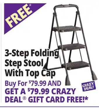 Ocean State Job Lot Cosco 3-Step Folding Step Stool with Top Cap Black offer