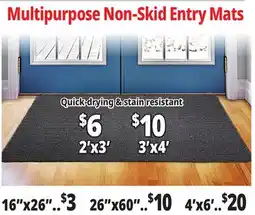 Ocean State Job Lot Non-Skid Entry Mats offer