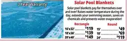 Ocean State Job Lot Solar Pool Blankets offer
