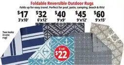 Ocean State Job Lot Foldable Reversible Outdoor Rugs offer
