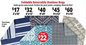 Ocean State Job Lot Foldable Reversible Outdoor Rugs offer