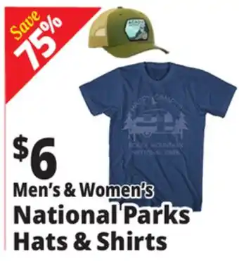 Ocean State Job Lot Men's & Women's National Parks Hats & Shirts offer