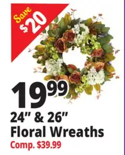 Ocean State Job Lot Floral Wreaths 24 & 26 offer