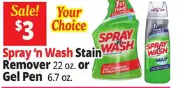 Ocean State Job Lot Spray 'n Wash Stain Remover 22 oz. or Gel Pen 6.7 oz offer