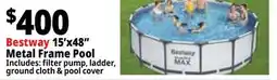 Ocean State Job Lot Bestway 15' x 48 Metal Frame Pool offer