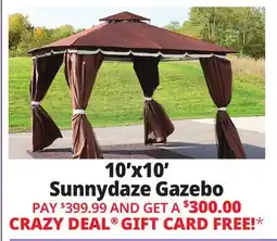 Ocean State Job Lot 10'x10' Sunnydaze Gazebo offer