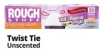 Ocean State Job Lot Rough Stuff 13 Gal Tall Kitchen Trash Bags with Drawstring 20 Count offer