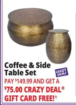 Ocean State Job Lot Coffee & Side Table Set offer