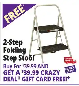 Ocean State Job Lot 2-Step Folding Step Stool offer