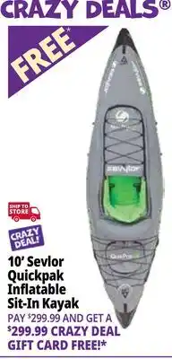 Ocean State Job Lot 10' Sevlor Quickpak Inflatable Sit-In Kayak offer